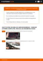 Cómo cambiar y ajustar Escobillas de parabrisas PORSCHE CAYENNE: tutorial pdf