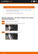 zadaj in spredaj Metlica brisalnika stekel VW Passat Variant (365) | PDF vodič za zamenjavo