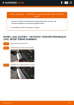 Stikla tīrītāja slotiņa priekšā un aizmugurē maiņa VW PASSAT Kasten/Kombi (365): ceļvedis pdf
