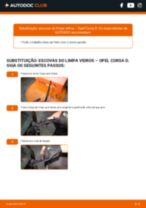 Como mudar e ajustar Escovas do limpa parabrisas OPEL CORSA: tutorial pdf