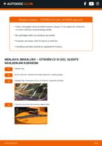 zadaj in spredaj Metlica brisalnika stekel CITROËN C3 III (SX) | PDF vodič za zamenjavo