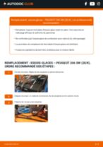 Comment changer Jeu de balais d'essuie-glace Peugeot 206 Berline - manuel en ligne