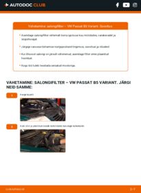 Kuidas välja vahetamist läbi viia: VW PASSAT Salongifilter
