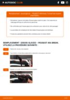 Comment changer Jeu de balais d'essuie-glace arrière et avant PEUGEOT 406 Break (8E/F) - manuel en ligne