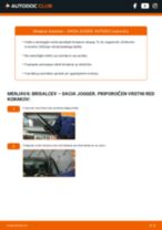 PDF priročnik za zamenjavo: Metlice brisalcev DACIA JOGGER zadaj in spredaj