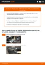 PDF manual de reemplazo: Filtro de polen AUDI A5 Sportback (8TA)