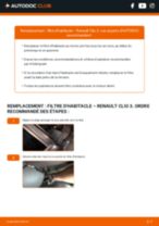 Comment changer Filtre climatisation RENAULT CLIO III (BR0/1, CR0/1) - manuel en ligne
