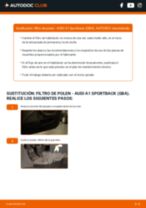 Tutorial paso a paso en PDF sobre el cambio de Filtro de Habitáculo en AUDI A1 Sportback (GBA)