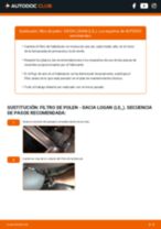 Instalación Filtro de aire acondicionado DACIA LOGAN (LS_) - tutorial paso a paso
