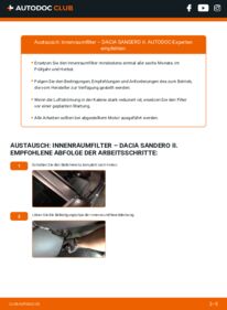 Wie der Wechsel durchführt wird: Innenraumfilter Dacia Sandero 2 1.5 dCi tauschen