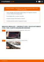 PDF priročnik za zamenjavo: Metlice brisalcev CHEVROLET Aveo / Kalos Hatchback (T250, T255) zadaj in spredaj
