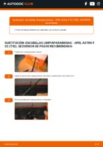 Cambio Escobillas de Limpiaparabrisas traseras y delanteras OPEL ASTRA F Hatchback (53_, 54_, 58_, 59_): guía pdf