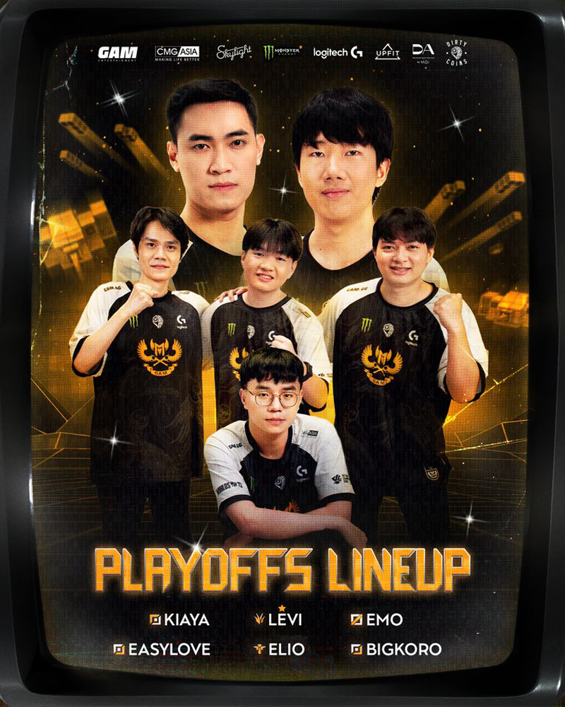 Đội hình GAM Esports vào vòng playoffs