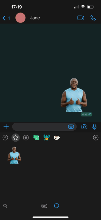 WhatsApp send sticker phone