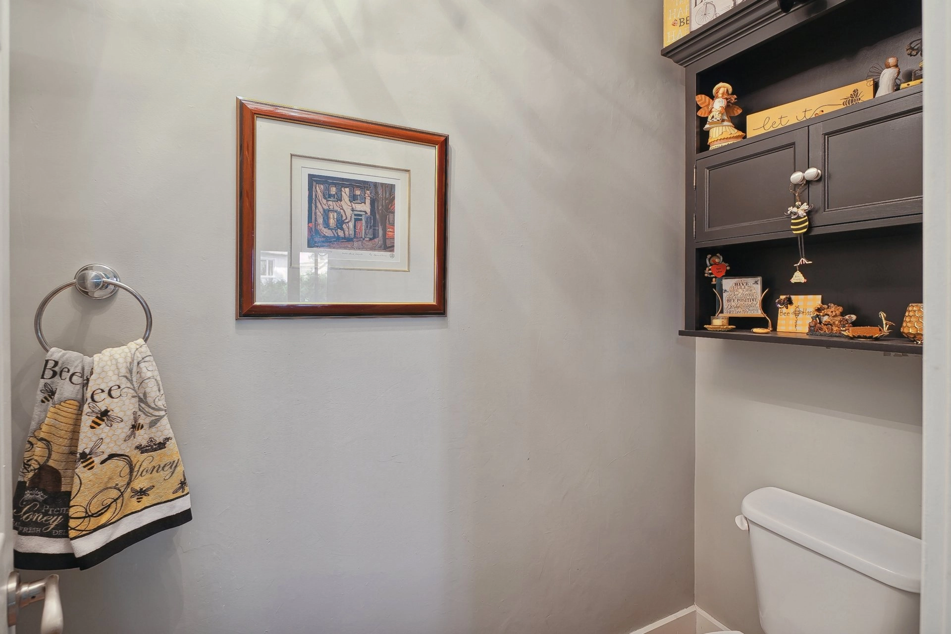 Organized bathroom with built-in storage