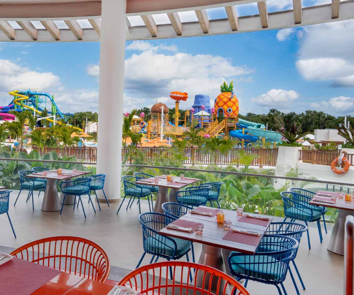 The Nick Bistro restaurant is one of the best kids birthday party places at Aqua Nick Riviera Maya 