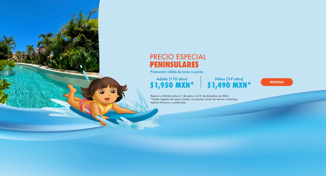 Promociones para Peninsulares del Parque Acuático Aqua Nick Riviera Maya de Nickelodeon