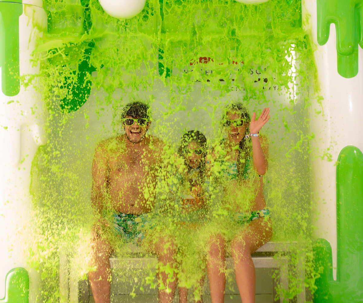 The Super Slimming activity is one of the things to do with kids at Aqua Nick Riviera Maya 