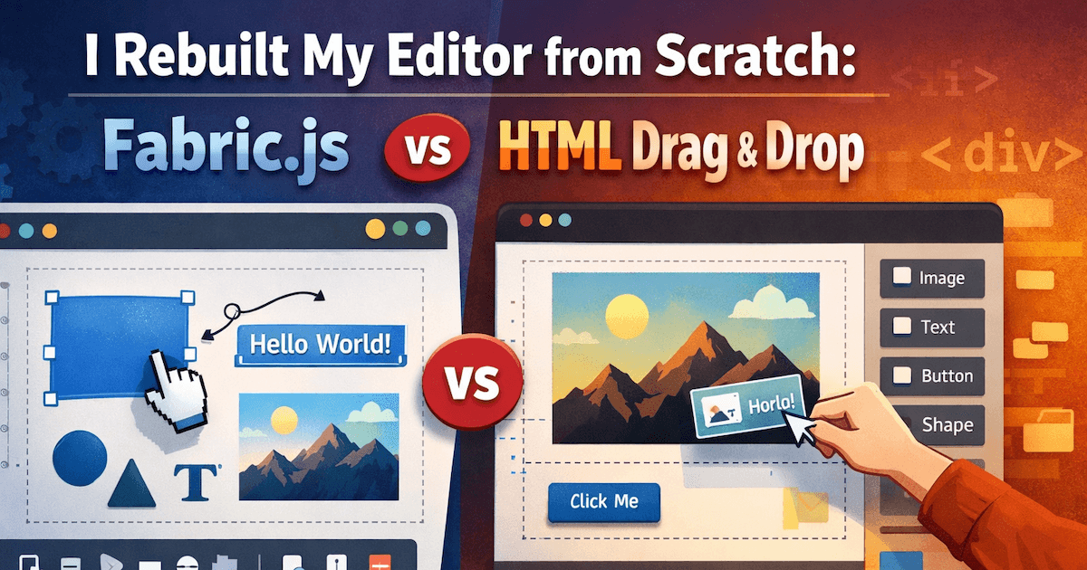 I Rebuilt My Editor from Scratch: Fabric.js vs HTML Drag & Drop