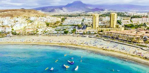 Action in Playa de las Americas: