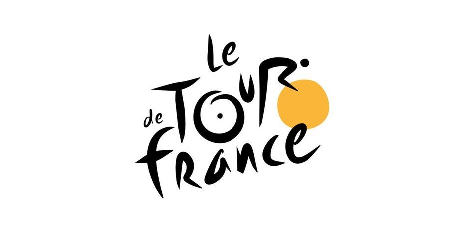 Das Tour-de-France-Logo vor einem weißen Hintergrund.