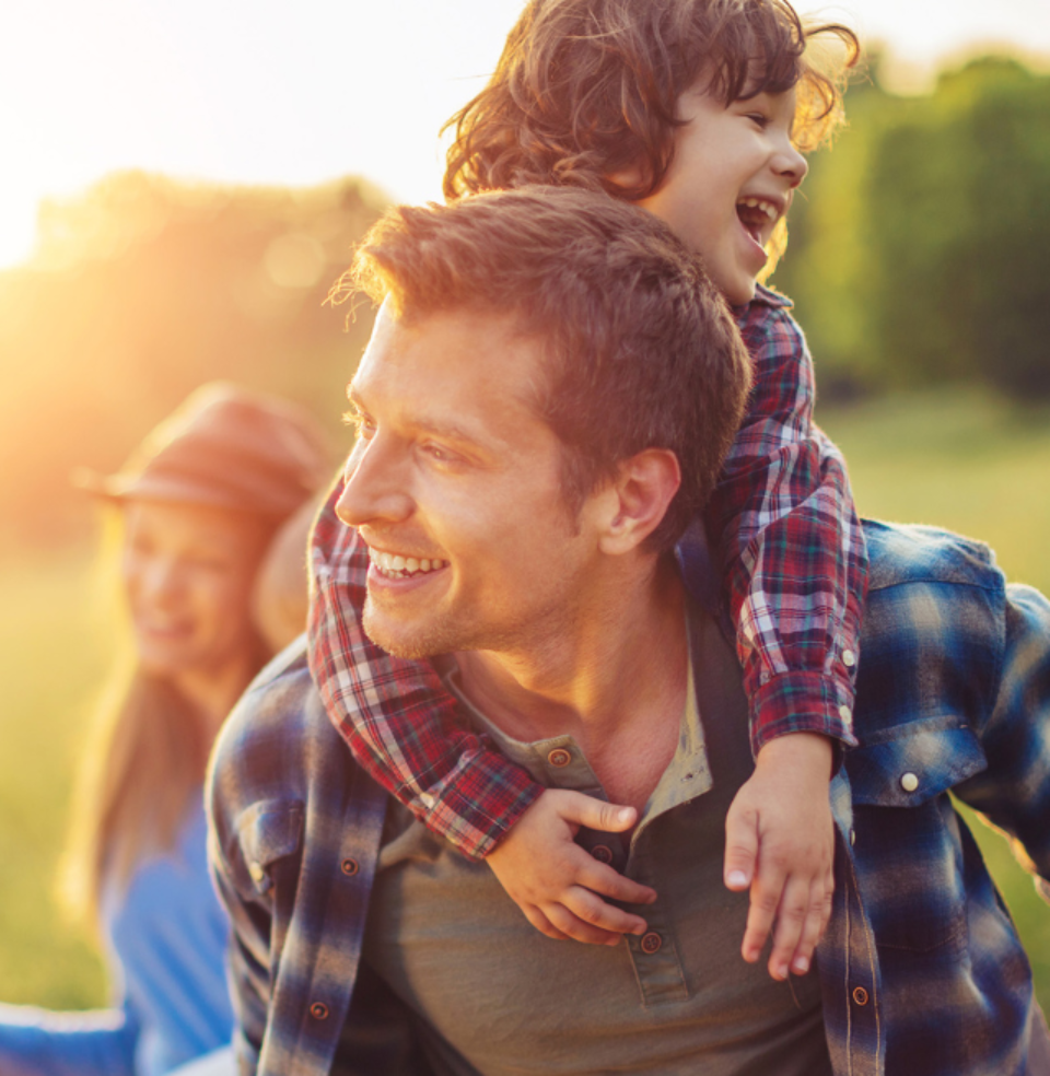 Picture of dad and daughter laughing together