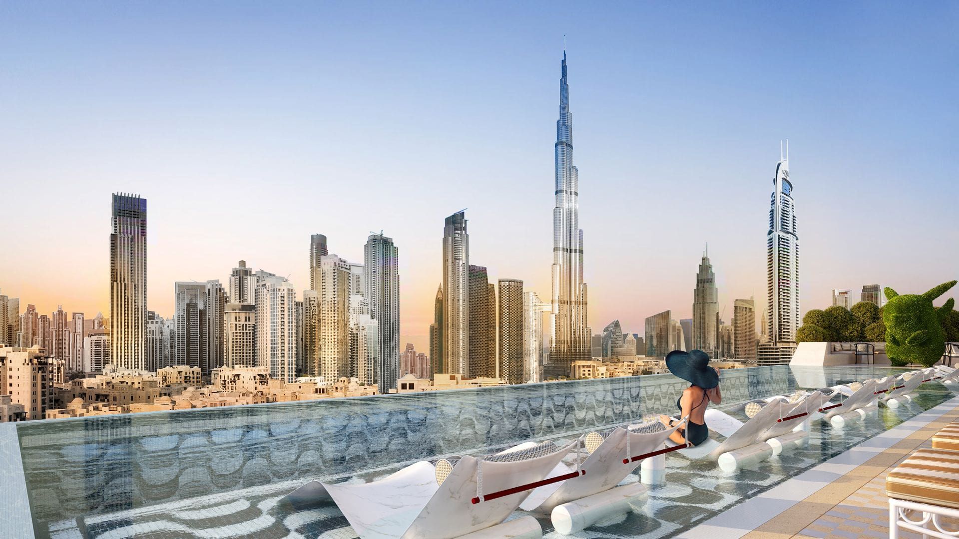 Pool Deck Overlooking the Burj Khalifa