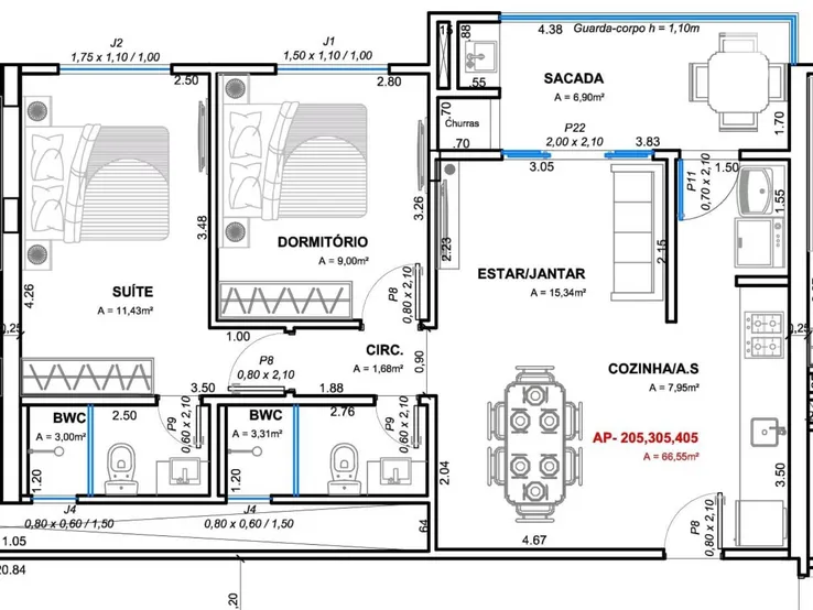 Plantas _ Residencial Royal Village - Praia de Palmas GCR