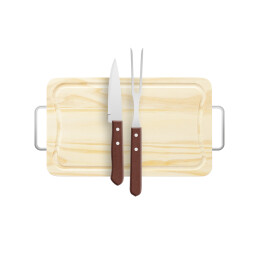 Barbecue kit with fork and knife 