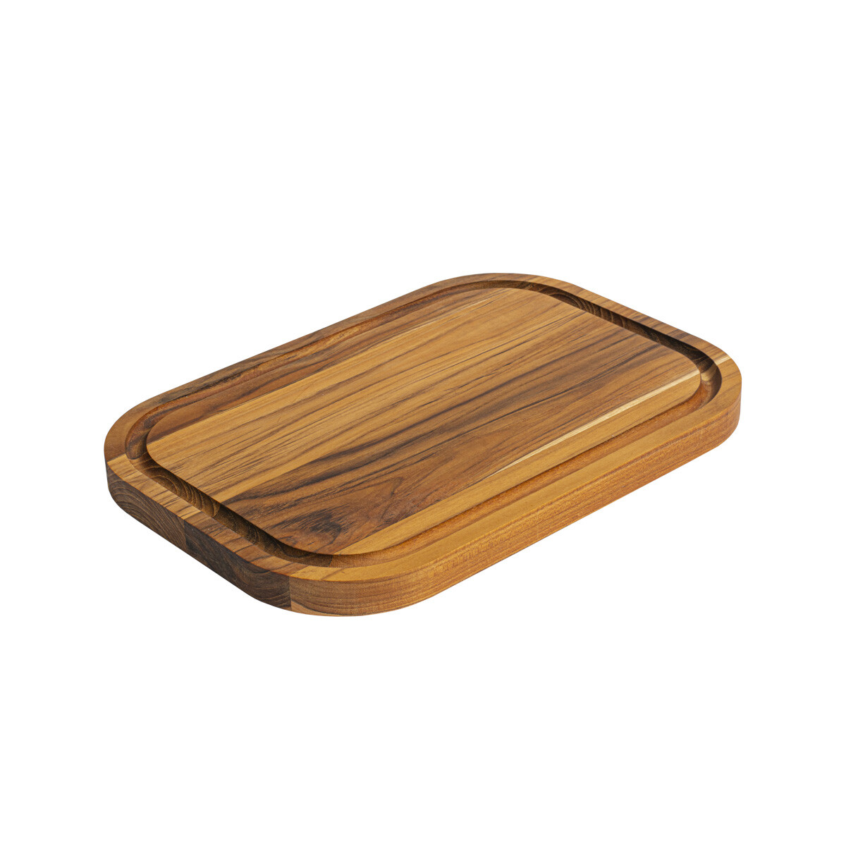 TABLA DE MADERA TECA RECTANGULAR CON AGARRADERA PARA PICAR/SERVIR