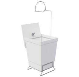 Toilet paper holder with white bin