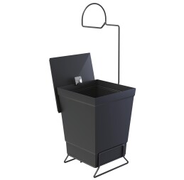 Toilet paper holder with black bin