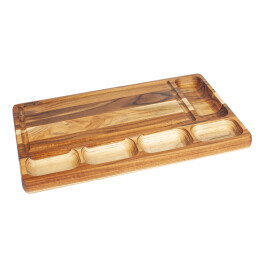 Plato snack rectangular con zona de corte