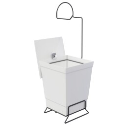 Toilet paper holder with white bin