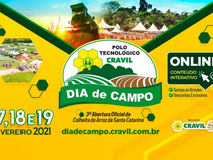 Dia de Campo Cravil sediará a Abertura da Colheita de Arroz de Santa Catarina