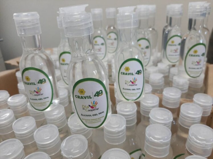 Cravil distribuirá álcool em gel no Dia de Cooperar