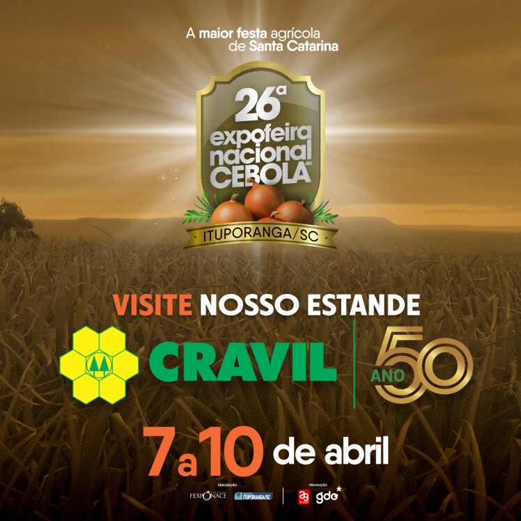 Cravil estará presente na Expofeira Nacional da Cebola