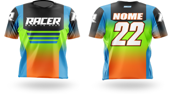 Camisa Curta Racer 14C  Laranja-Flúor