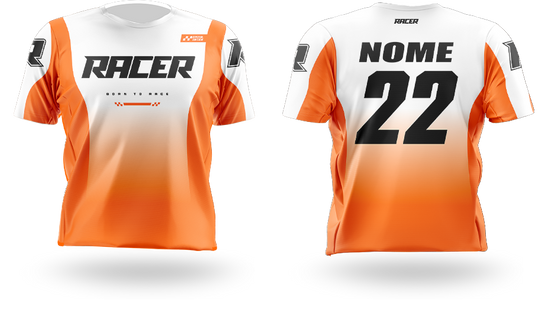 Camisa Curta Racer 11C Laranja-Flúor