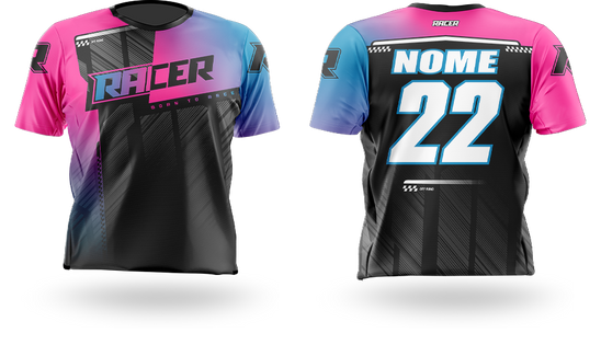 Camisa Curta Racer 08B Rosa-Flúor