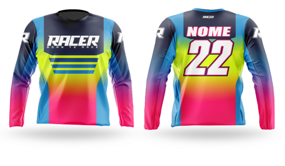 Camisa Longa Racer 14B Rosa-Flúor