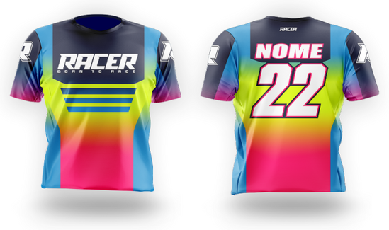 Camisa Curta Racer 14B  Rosa-Flúor