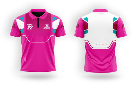 Camisa Polo Racer 08C Rosa Flúor Camisa Polo Racer 08C Rosa Flúor