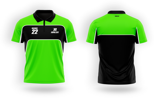 Camisa Polo Racer 15D Verde Flúor Camisa Polo Racer 15D Verde Flúor