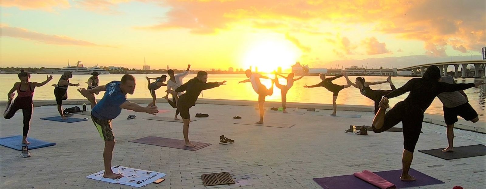 Sunrise Yoga in Miami on the water 