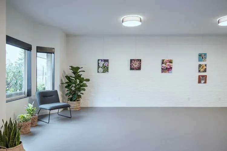 Art wall in studio