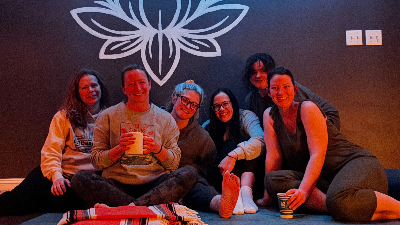 Jess E and class after Meditation + Restorative