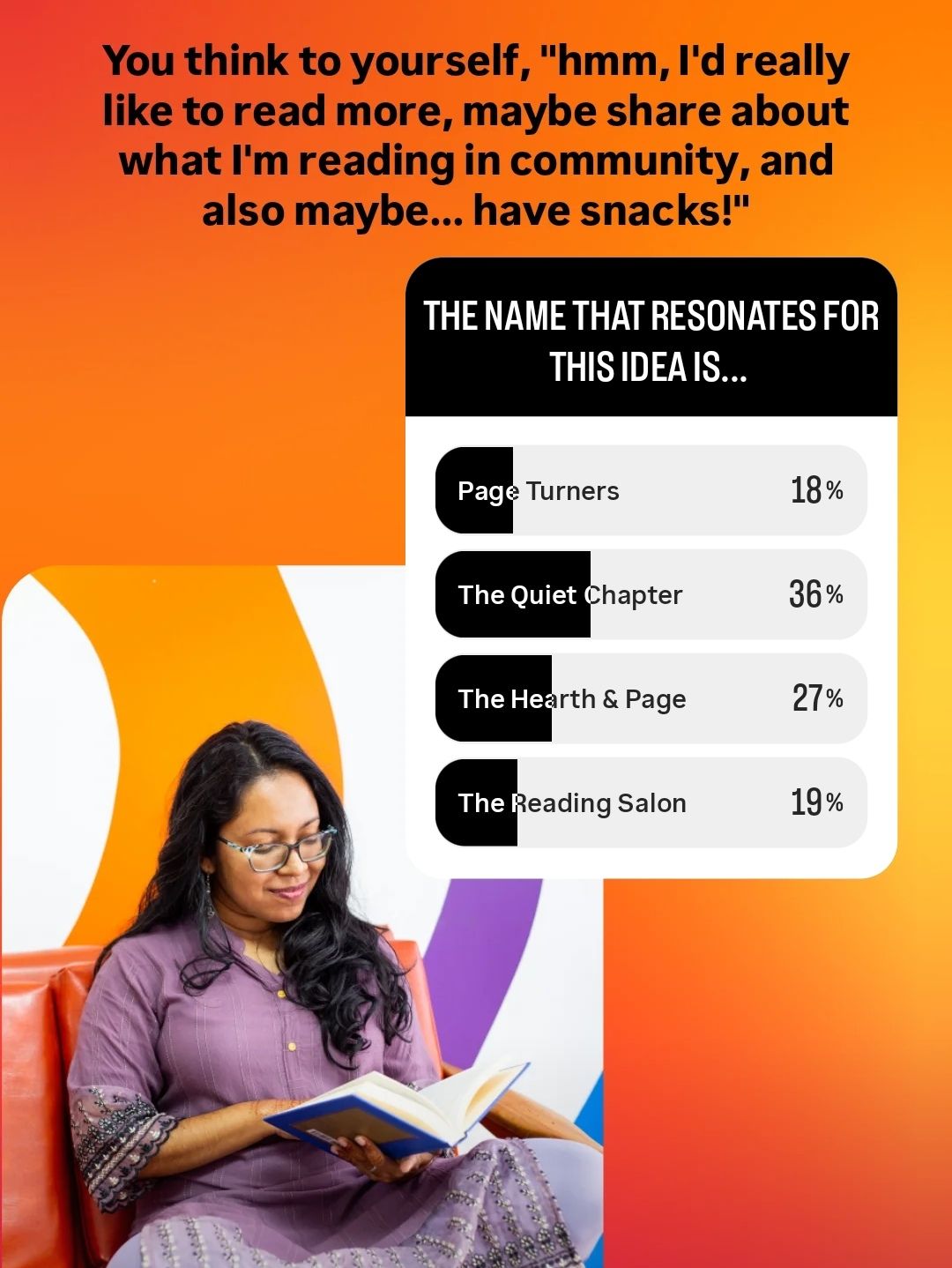 A social media post and poll that helped decide on the name "The Quiet Chapter"