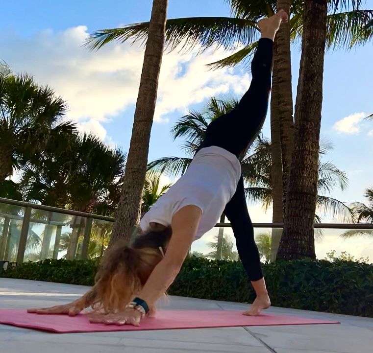 yoga asana on the beach or at home or anywhere you have the space to practice