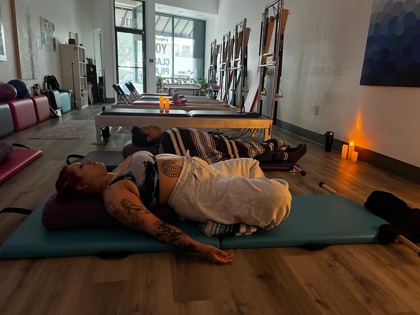 A deep yin yoga practice supplement with essential oils and Soundbath.   So restorative you will sleep like a baby.